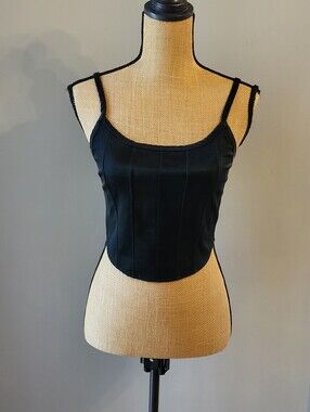 Kirious Los Angeles Small Black Faux Snake Skin Corset Camisole Back Zipper